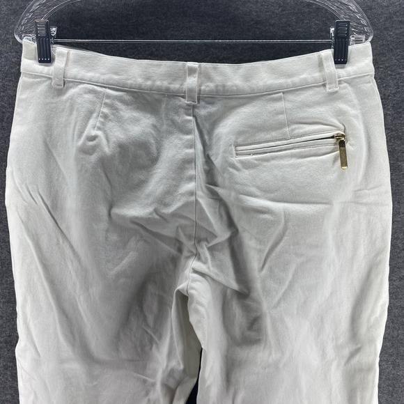 Ralph Lauren Capri Pants Womens 12 White Mid Rise Stretch‎ Hiking Zipper Pockets - Picture 8 of 11